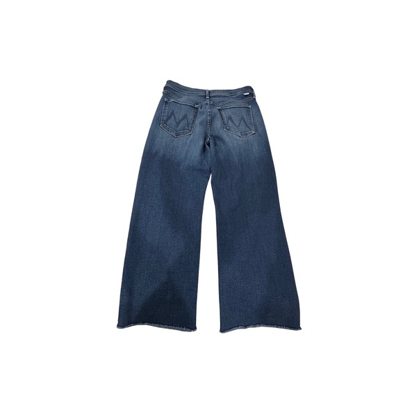 MOTHER  The Rambler Zip High-Rise Straight-Leg Ankle Jeans Frayed Hem Dark 31 - Picture 3 of 9